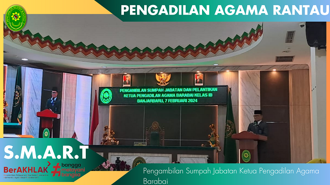 Pengambilan Sumpah Jabatan Ketua Pengadilan Agama Barabai